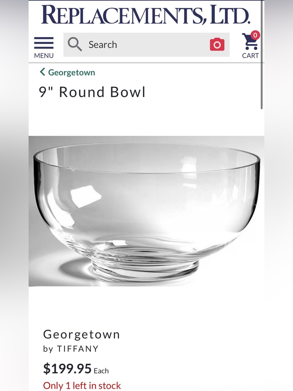 Vintage Tiffany & Co. ‘Georgetown’ Crystal Bowl - Picture 2 of 5